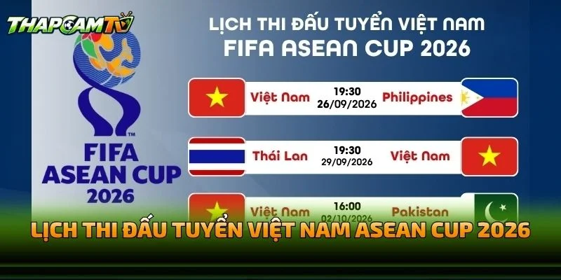 Lịch Thi Đấu ASEAN Cup 2026 Tuyển Việt Nam